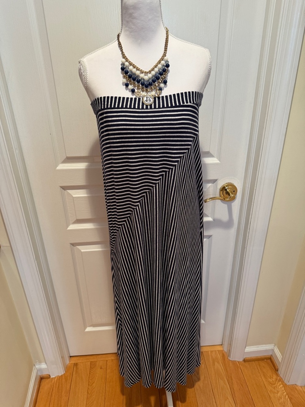 Style & Co. Black and White Strapless Maxi Dress